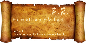 Petrovitsch Róbert névjegykártya